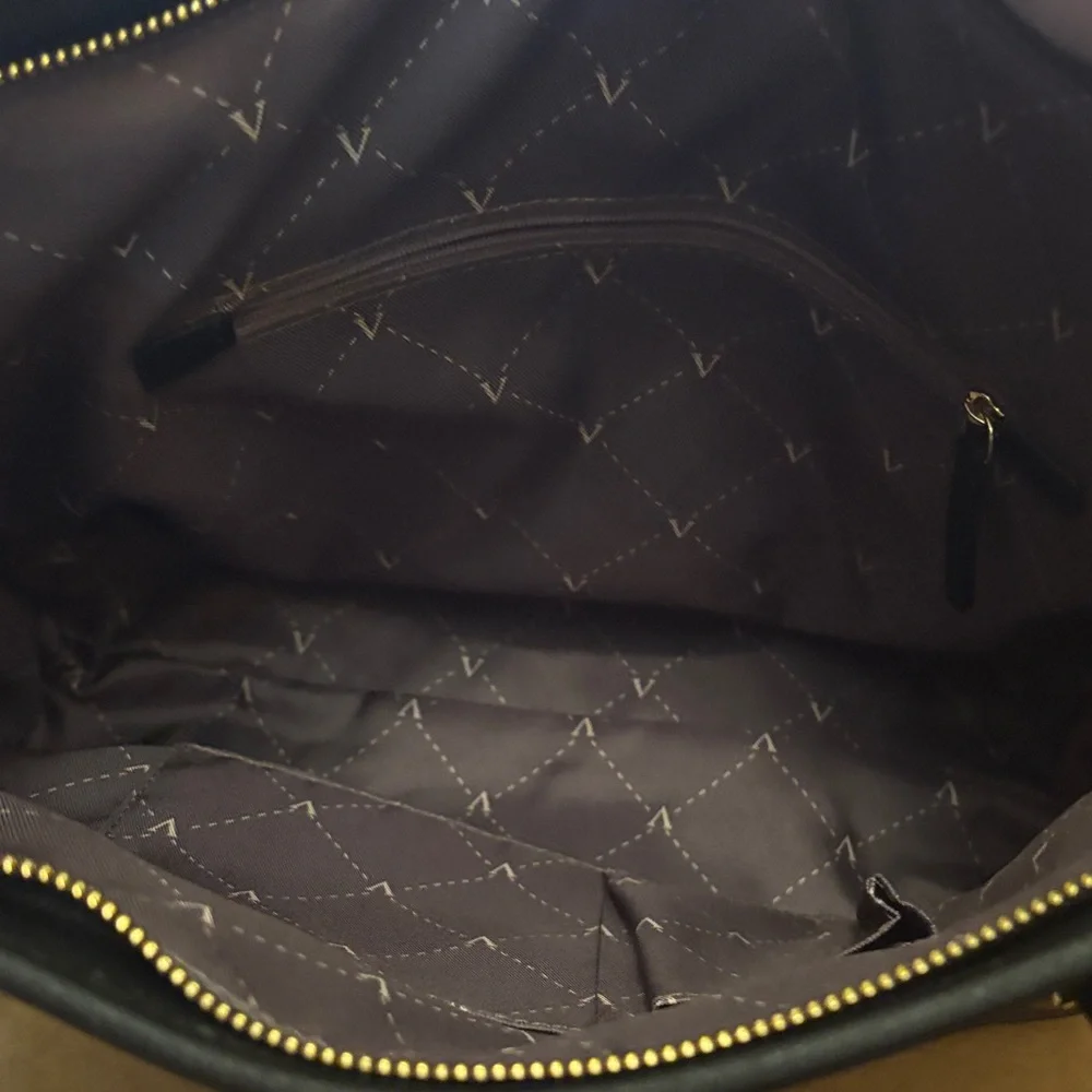 Vince Camuto Black Tote with Gold Accents - Picture 3 of 8